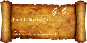 Gertl Oszlár névjegykártya